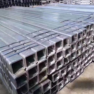 Hotrolled Gi Square Steel Pipe , Spangled Galvanised Rectangular Tube